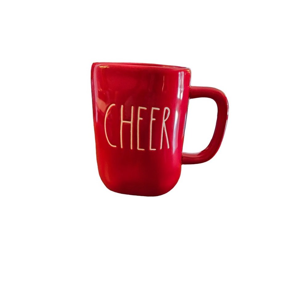 RAE DUNN Artisan Collection Magenta Holiday Cheer  XLG Mug 480 ML Red  Ceramic